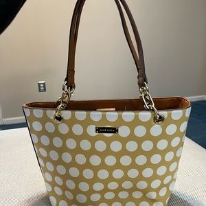 Anne Klein Leather Purse. Yellow, White, and Tan. In good condition!